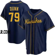 Oliver Dunn Men's Milwaukee Brewers Navy Replica Alternate Jersey