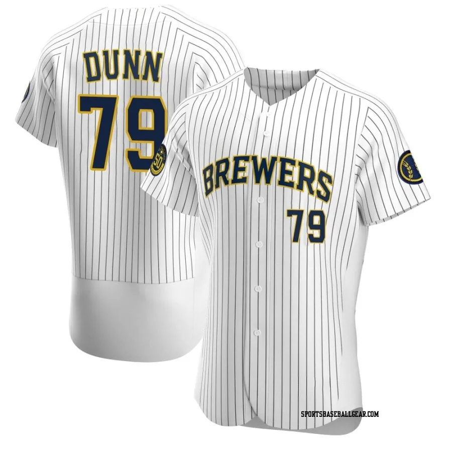 Oliver Dunn Men's Milwaukee Brewers White Authentic Alternate Jersey