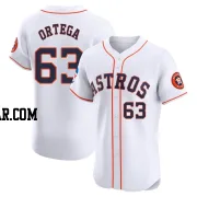 Oliver Ortega Men's Houston Astros White Elite Home Patch Jersey