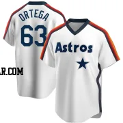 Oliver Ortega Men's Houston Astros White Replica Home Cooperstown Collection Team Jersey