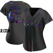 Oliver Ortega Women's Houston Astros Black Holographic Replica Alternate Jersey