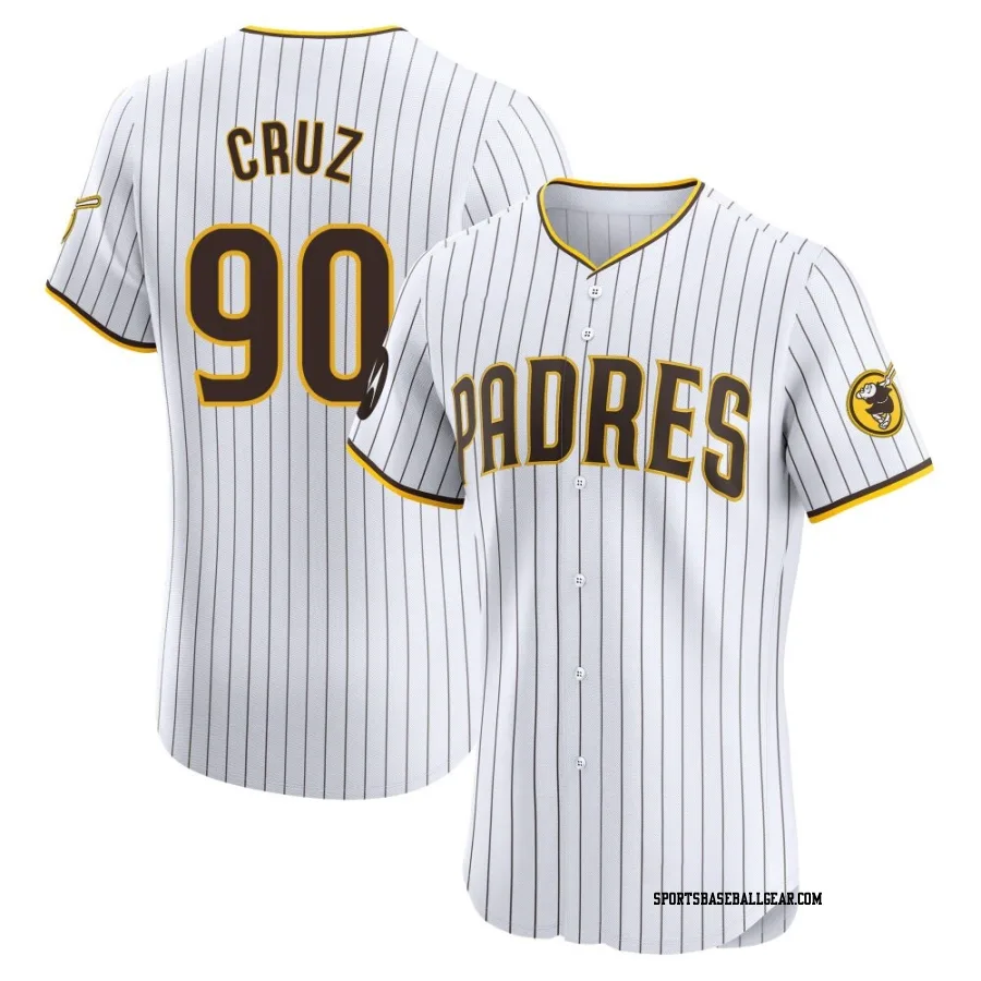 Omar Cruz Men's San Diego Padres White Elite Home Patch Jersey