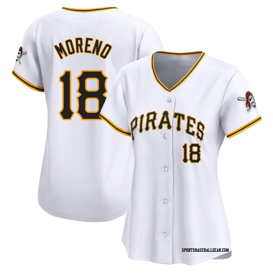 Omar Moreno Women's Pittsburgh Pirates White Limited Home Jersey