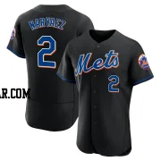 Omar Narvaez Men's New York Mets Black Authentic 2022 Alternate Jersey