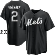 Omar Narvaez Men's New York Mets Black/White Replica Jersey