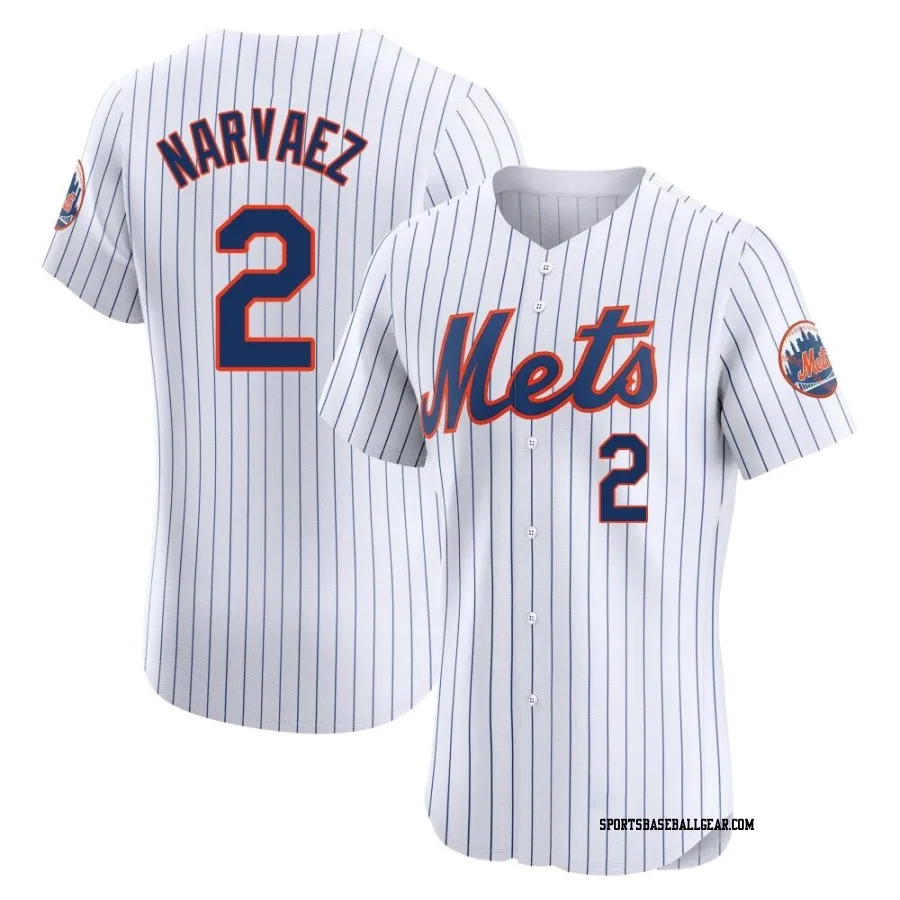 Omar Narvaez Men's New York Mets White Elite Home Jersey