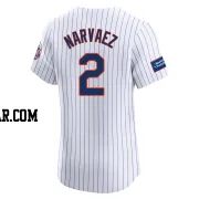 Omar Narvaez Men's New York Mets White Elite Home Patch Jersey