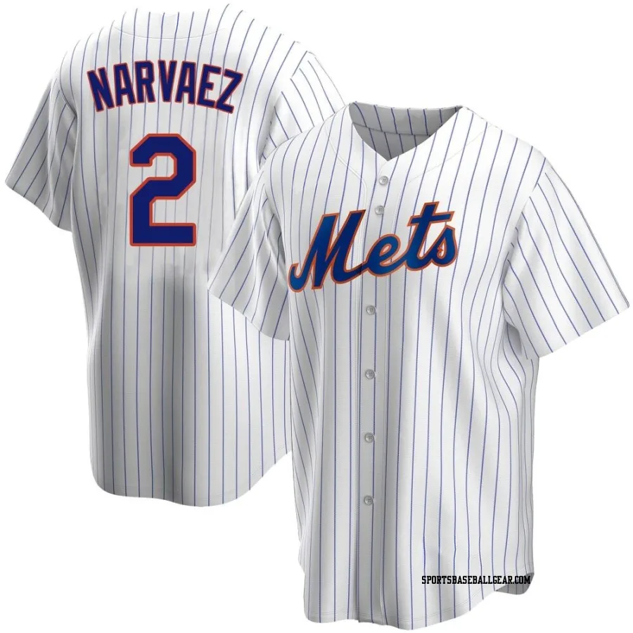 Omar Narvaez Men's New York Mets White Replica Home Jersey