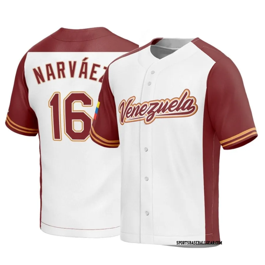 Omar Narvaez Men's Venezuela Baseball White Replica 2023 World Baseball Classic Jersey