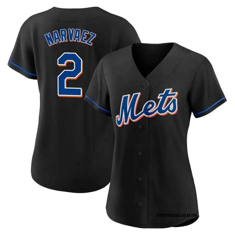 Omar Narvaez Women's New York Mets Black Authentic 2022 Alternate Jersey