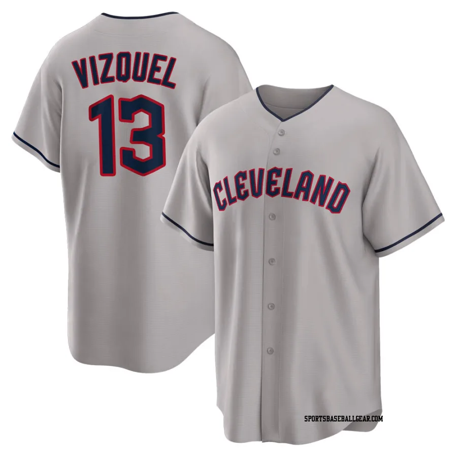 Omar Vizquel Men's Cleveland Guardians Gray Replica Road Jersey