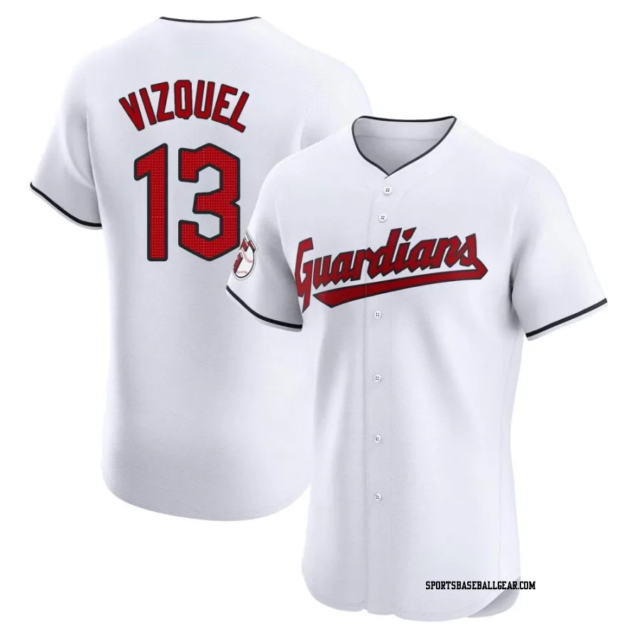 Omar Vizquel Men's Cleveland Guardians White Elite Home Jersey