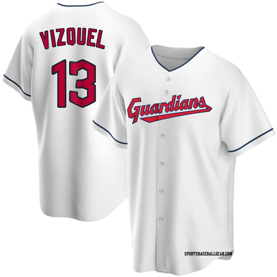 Omar Vizquel Men's Cleveland Guardians White Replica Home Jersey