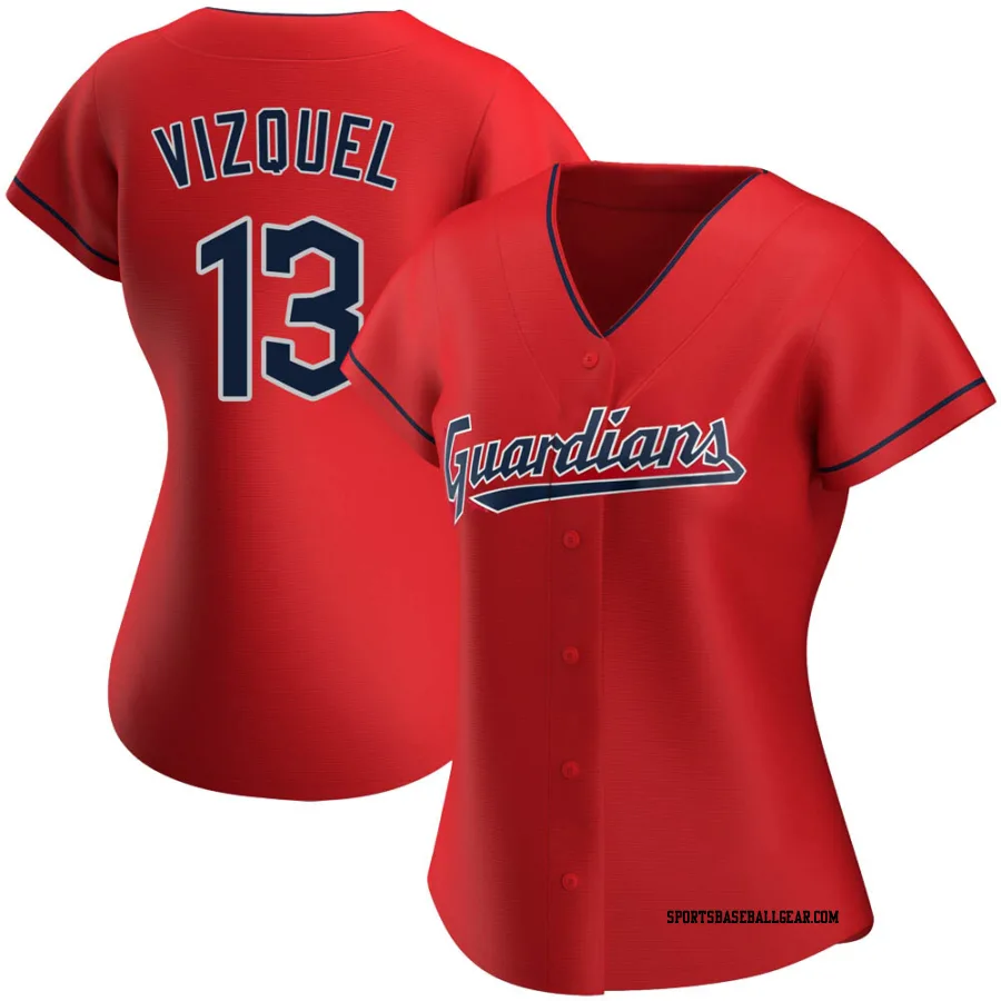 Omar Vizquel Women's Cleveland Guardians Red Authentic Alternate Jersey