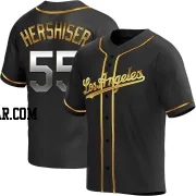 Orel Hershiser Men's Los Angeles Dodgers Black Golden Replica Alternate Jersey