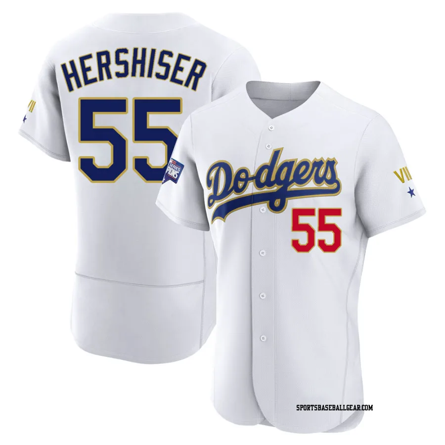 Orel Hershiser Men's Los Angeles Dodgers White/Gold Authentic 2021 Gold Program Player Jersey