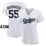 Orel Hershiser Women's Los Angeles Dodgers White/Gold Authentic 2021 Gold Program Player Jersey