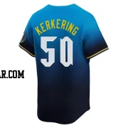 Orion Kerkering Men's Philadelphia Phillies Blue Limited 2024 City Connect Jersey