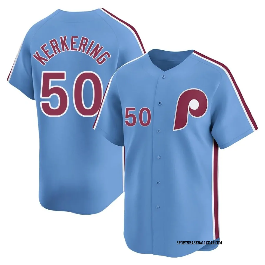 Orion Kerkering Men's Philadelphia Phillies Light Blue Limited Alternate Jersey