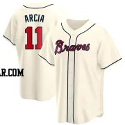 Orlando Arcia Men's Atlanta Braves Cream Replica Alternate Jersey