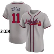 Orlando Arcia Men's Atlanta Braves Gray Elite Road Jersey