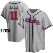 Orlando Arcia Men's Atlanta Braves Gray Replica Road Jersey