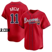 Orlando Arcia Men's Atlanta Braves Red Limited Alternate Jersey