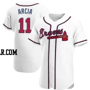 Orlando Arcia Men's Atlanta Braves White Authentic Home Jersey