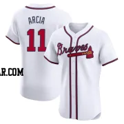 Orlando Arcia Men's Atlanta Braves White Elite Home Jersey