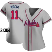 Orlando Arcia Women's Atlanta Braves Gray Authentic Road Jersey