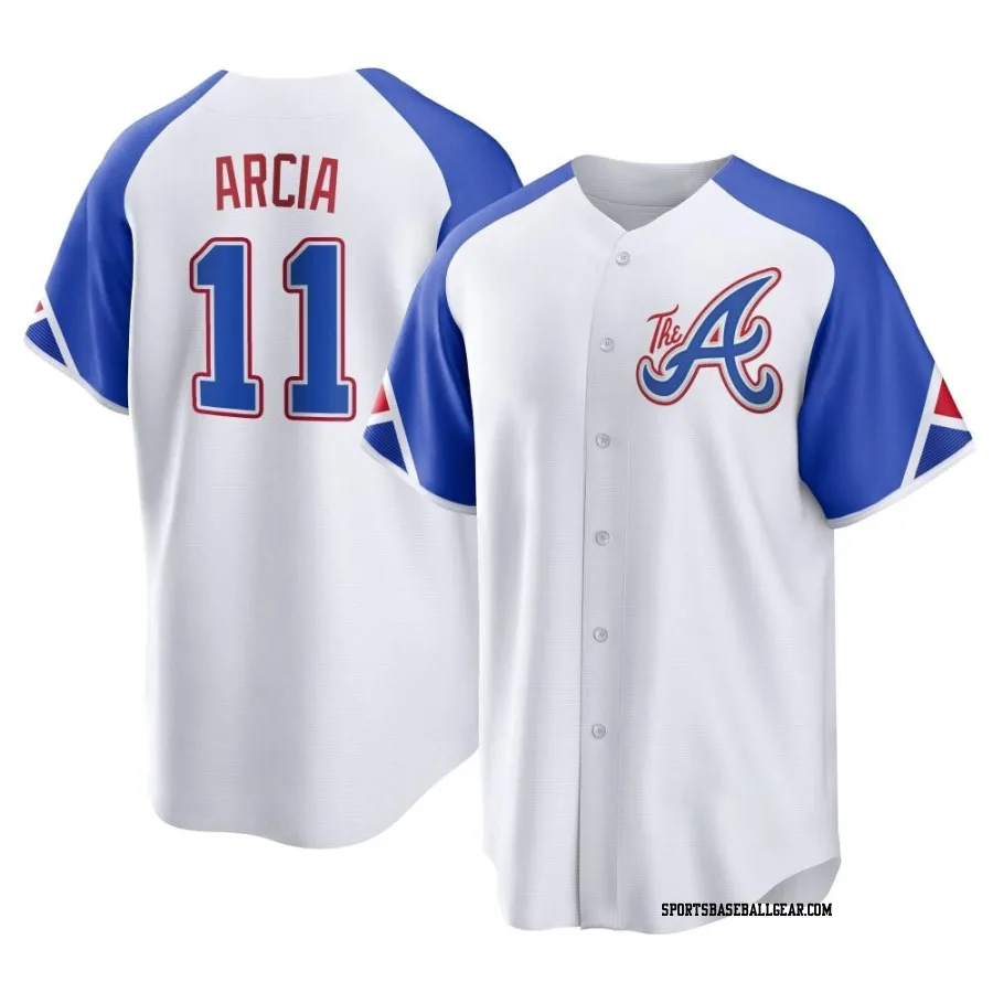 Orlando Arcia Youth Atlanta Braves White Replica 2023 City Connect Jersey