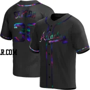 Orlando Cepeda Men's Atlanta Braves Black Holographic Replica Alternate Jersey