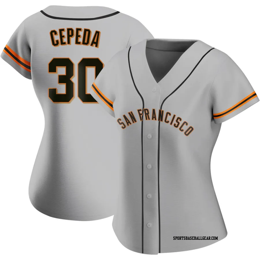 Orlando Cepeda Women's San Francisco Giants Gray Authentic Road Jersey