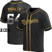 Orlando Ribalta Men's Washington Nationals Black Golden Replica Alternate Jersey