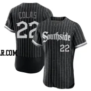 Oscar Colas Men's Chicago White Sox Black Authentic 2021 City Connect Jersey