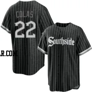 Oscar Colas Youth Chicago White Sox Black Replica 2021 City Connect Jersey