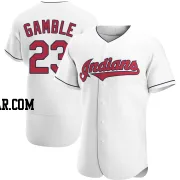 Oscar Gamble Men's Cleveland Guardians White Authentic Home Jersey