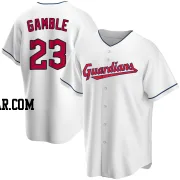 Oscar Gamble Men's Cleveland Guardians White Replica Home Jersey