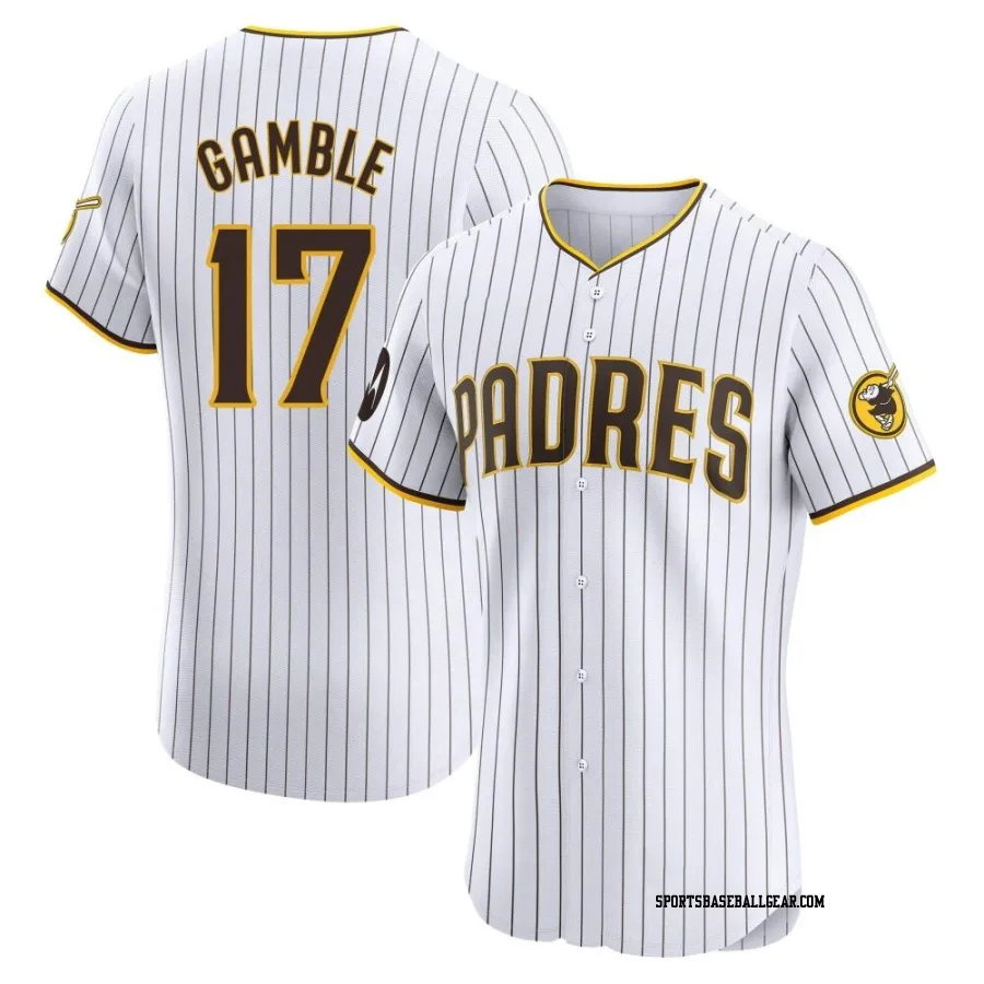 Oscar Gamble Men's San Diego Padres White Elite Home Patch Jersey