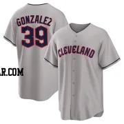 Oscar Gonzalez Men's Cleveland Guardians Gray Replica Road Jersey