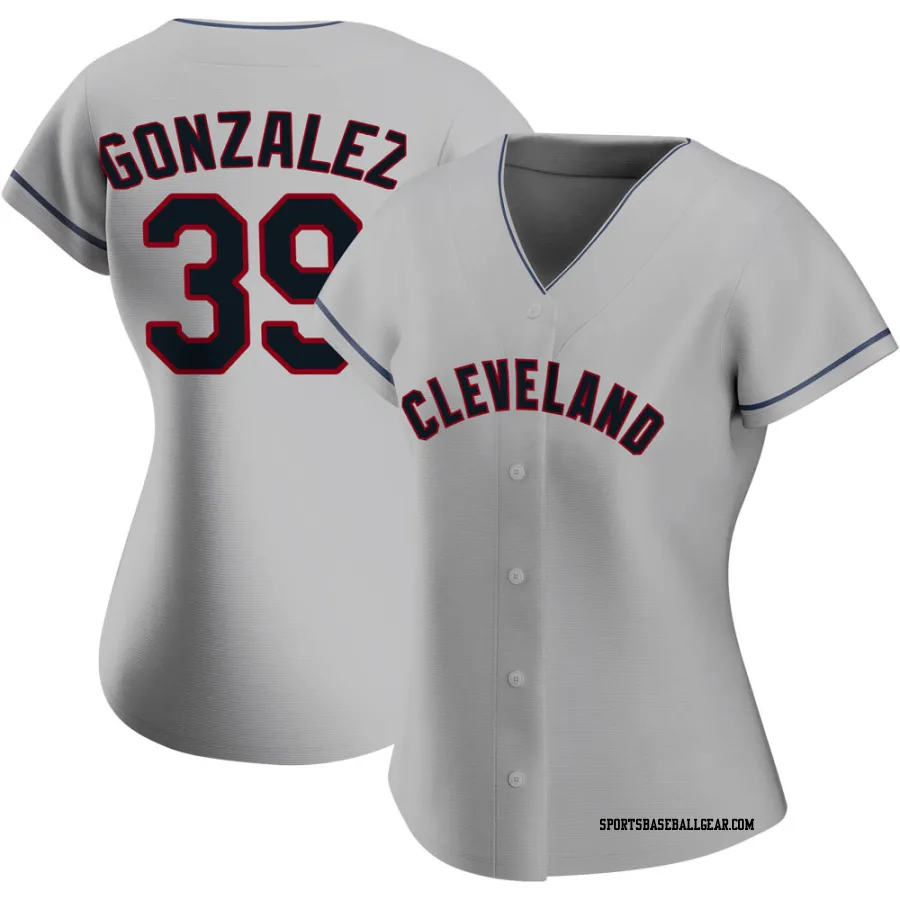 Oscar Gonzalez Women's Cleveland Guardians Gray Authentic Road Jersey