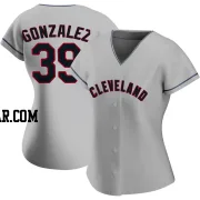 Oscar Gonzalez Women's Cleveland Guardians Gray Replica Road Jersey