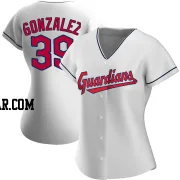 Oscar Gonzalez Women's Cleveland Guardians White Authentic Home Jersey