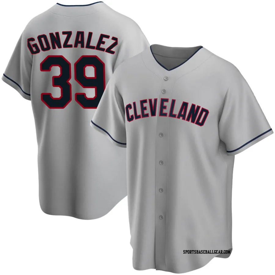 Oscar Gonzalez Youth Cleveland Guardians Gray Replica Road Jersey