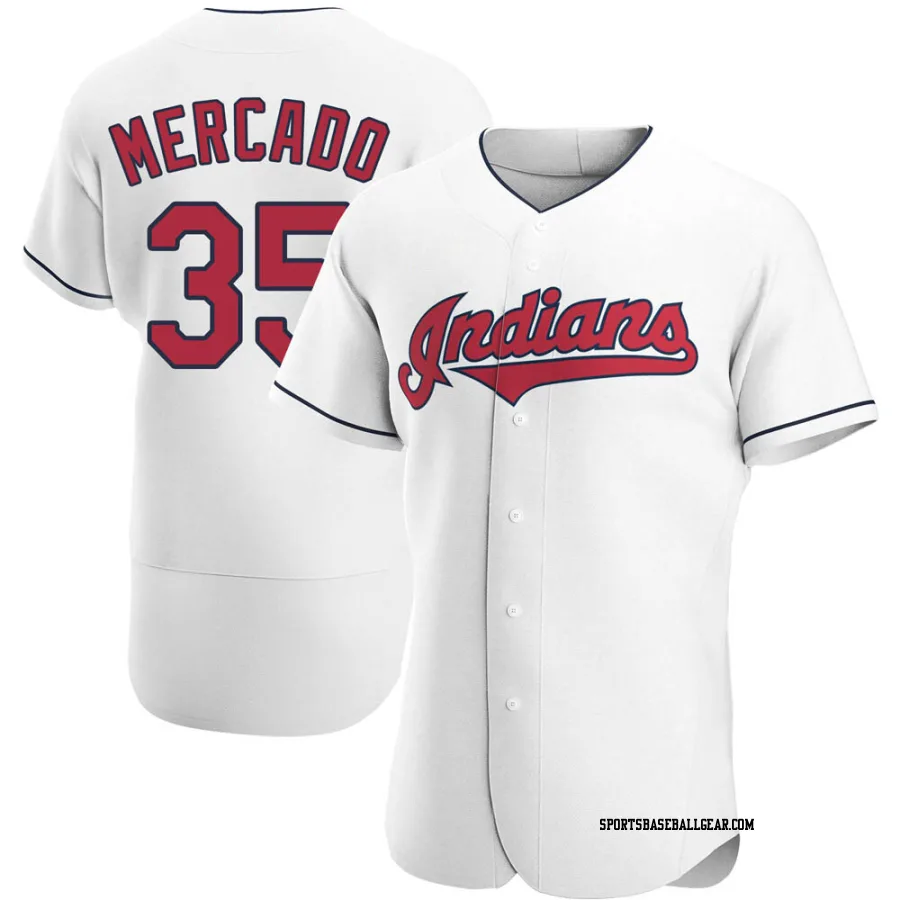 Oscar Mercado Men's Cleveland Guardians White Authentic Home Jersey