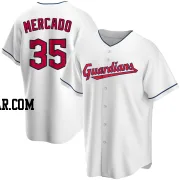 Oscar Mercado Men's Cleveland Guardians White Replica Home Jersey