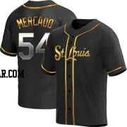 Oscar Mercado Men's St. Louis Cardinals Black Golden Replica Alternate Jersey