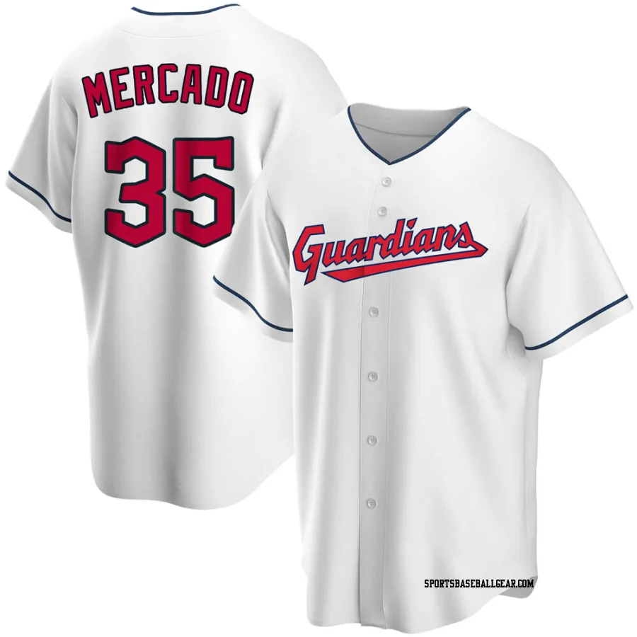 Oscar Mercado Youth Cleveland Guardians White Replica Home Jersey