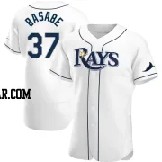 Osleivis Basabe Men's Tampa Bay Rays White Authentic Home Jersey