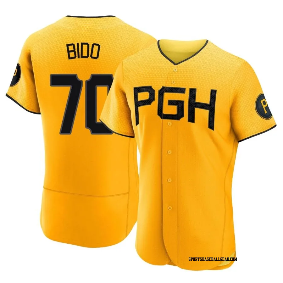 Osvaldo Bido Men's Pittsburgh Pirates Gold Authentic 2023 City Connect Jersey